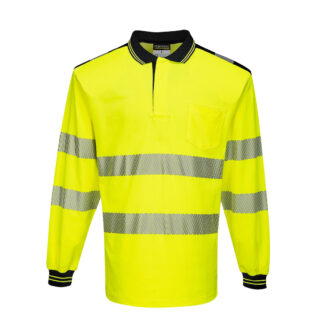 Polo manica lunga Hi-Vis Giallo/Nero